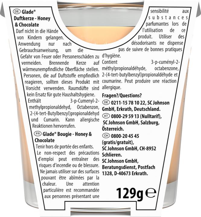 Produktbild Glade Duftkerze Honey & Chocolate