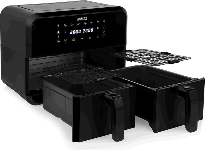 Productafbeelding Princess 182068 Airfryer met dubbele mand - Dubbele heteluchtfriteuse - 2 manden x 4 liter - Touchscreen