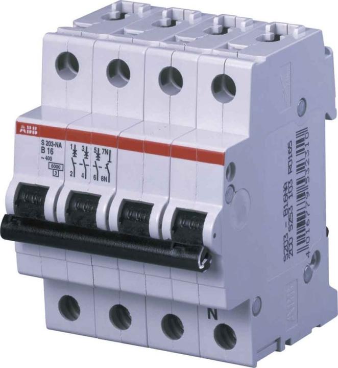Actual product image ABB S203M-B10NA Automatic circuit breaker B-Char.,10kA,10A,3P,+N A S203M-B10NA