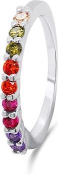 Brilio Silver - Decent silver ring with colored zircons RI063W - Circuit: 60 mm (60)