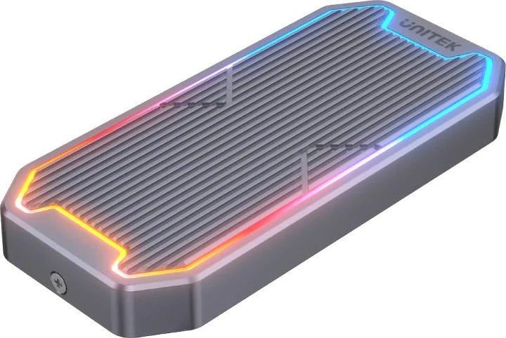 Unitek Obudowa Dysku USB-C M.2 SSD Nvme/Sata 10gbps RGB (M.2)