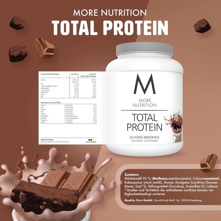 Actual product image More Nutrition Total Protein (600G can) (Chocolate brownie, 1 pcs., 600 g)