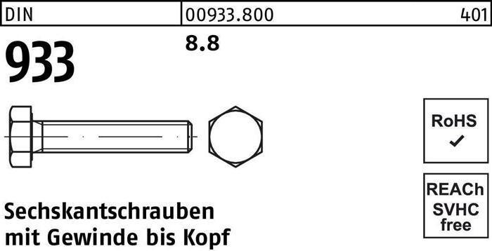 Produktbild Sechskantschraube DIN 933 VG M 42 x 200 8.8 (1 Schrauben pro Stück)