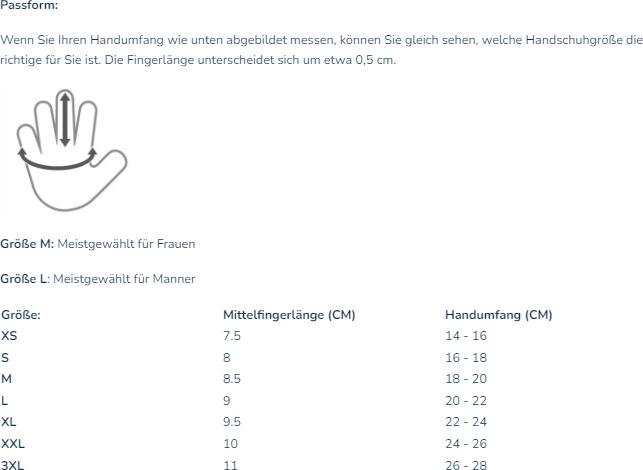 Nährwerte und Zutaten Bertschat Elektrische Unterziehhandschuhe Pro (XL)