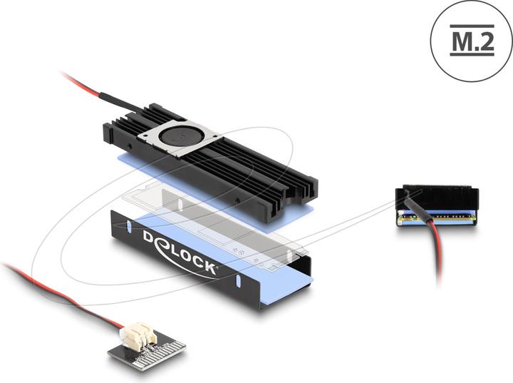 Actual product image Delock Heat sink with fan for M.2 SSD 2280 black