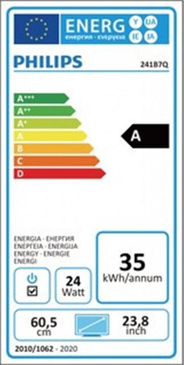 Energielabel Philips B-Line 241B7QUBHEB (1920 x 1080 Pixels, 24")