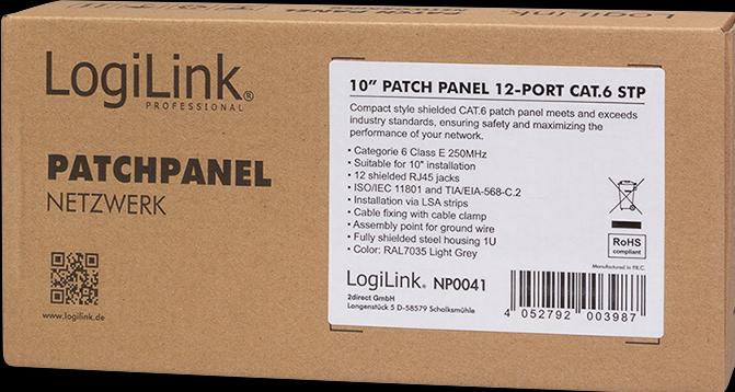 Produktbild LogiLink Netzwerk Patchpanel 6 12 Port grau