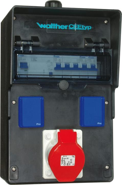 Produktbild Walther Werke WAL 6451102 Vollgummi Wandverteiler schwarz (2 x, CEE 32/5)