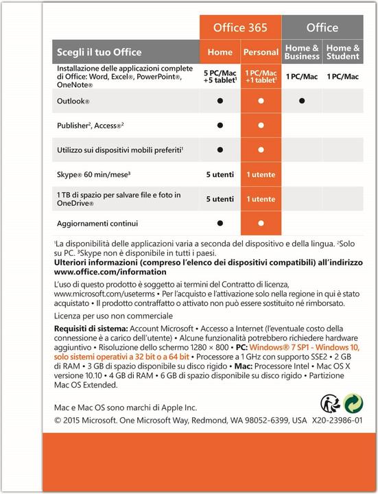 Produktbild Microsoft Office 365 Personal (1 User, 12 Monate)