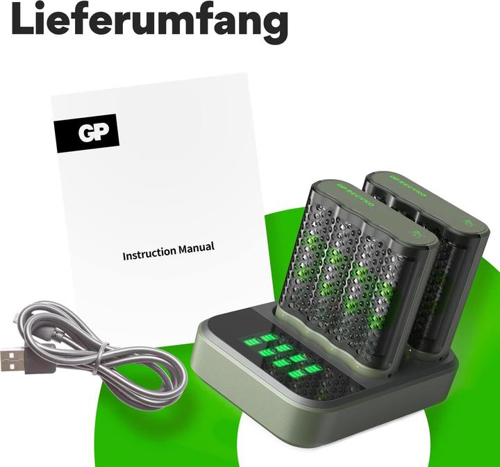 Produktbild GP Batteries Battery Recharger (1 Stk., AA, 2600 mAh, Ladegerät inkl. Akku)
