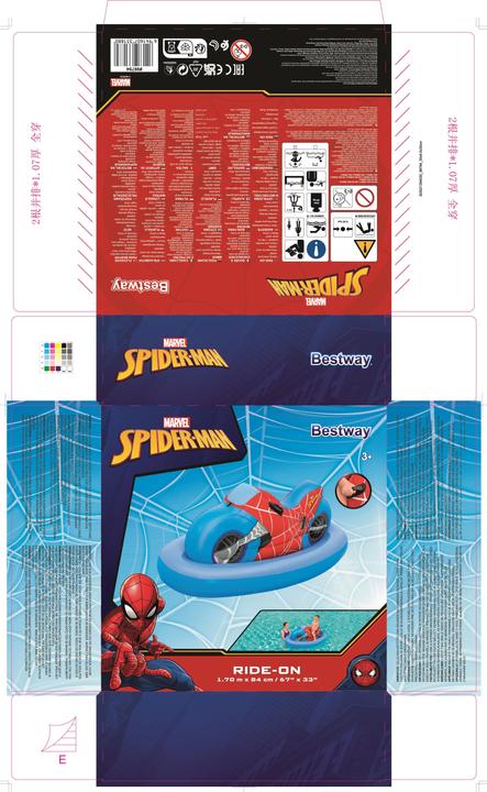 Image du produit Bestway Spider-Man Bouée en forme de moto à enfourcher 1,70 m x 84 cm