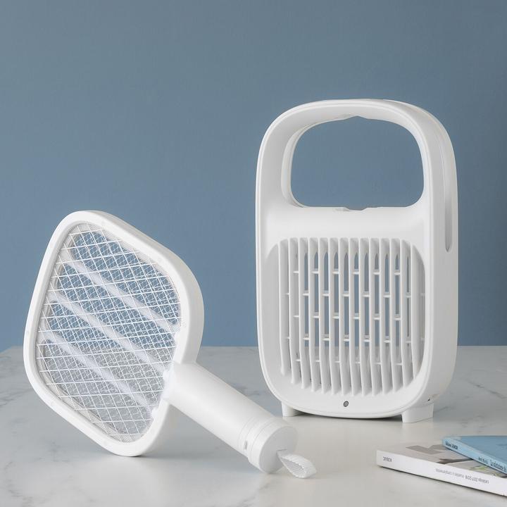 Actual product image InnovaGoods Rechargeable 2 in 1 mosquito lamp and electric fly swatter Swateck