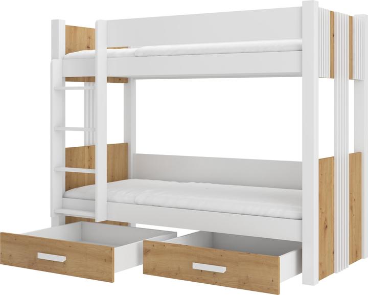 Actual product image ADRK Furniture Double Bunk Bed with Mattresses ARTA 180x80 (180 x 80 cm)