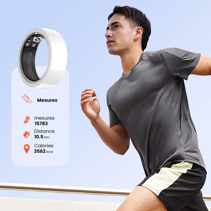Actual product image Riversong smartring Trinity black SR01 (8, White)