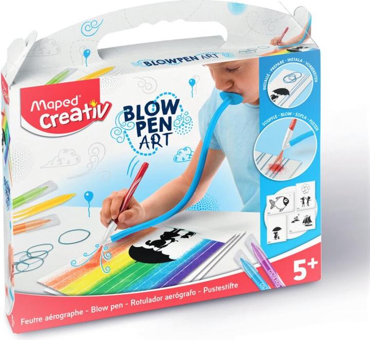 Image du produit Maped CREATIV 846710 Stylos à souffler Blow Pen String Art-avec spray et coloriage (Multicolore, 1 x)