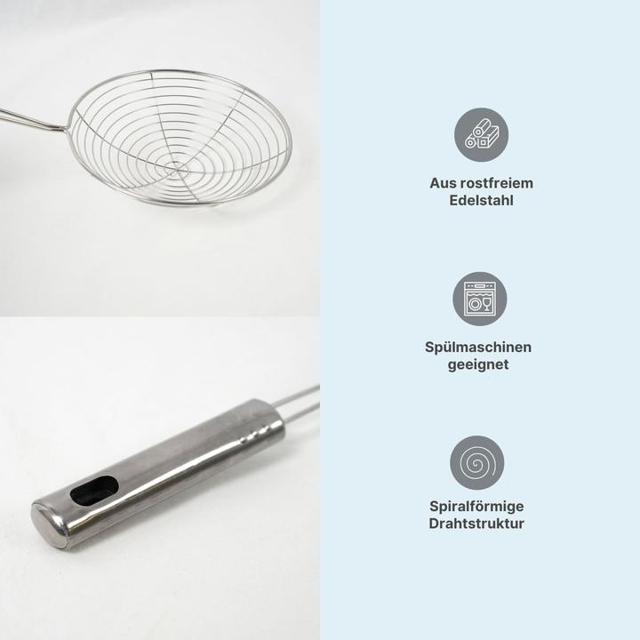 Produktbild B-Home Schaumlöffel Schaumkelle Siebkelle Abschöpflöffel Schöpfsieb