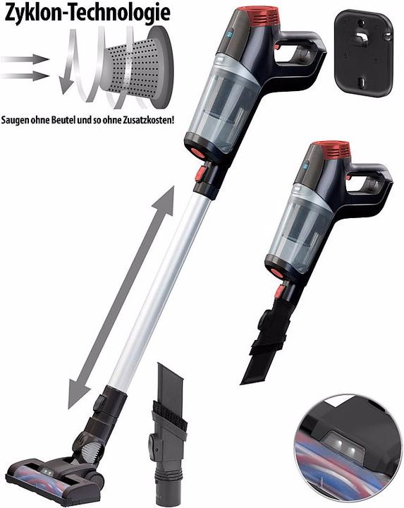 Produktbild Sichler 2in1-Akku-Zyklon-Hand- und Bodenstaubsauger mit HEPA-Filter