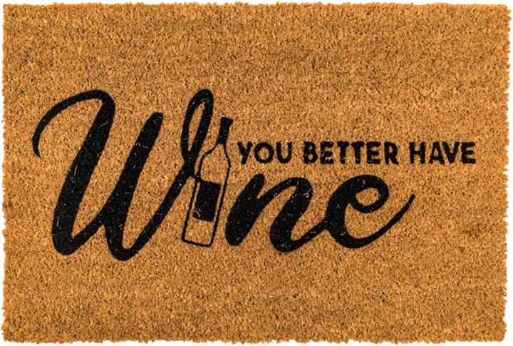 Image du produit Swiss Natura Paillasson You better have wine, marron, noir, 60 x 40 cm (60 x 40 cm)