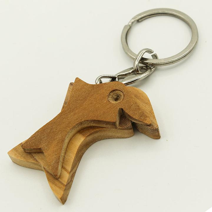 Produktbild Natura Punto Schlüsselanhänger Delfin, aus Olivenholz, braun, 5 x 5cm