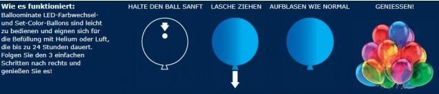 Produktbild Amscan LED Ballons Farbwechselnd - leuchtende Luftballons (5 x)