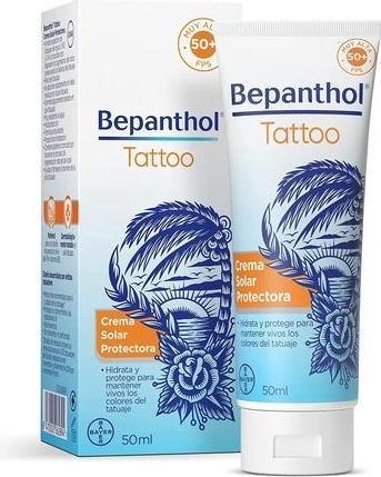 Immagine prodotto Bepanthol Tattoo Sun Cream 50 Protezione solare per tatuaggi SPF50 50ml (Crema solare, SPF 50, 50 ml, 127.10 g)