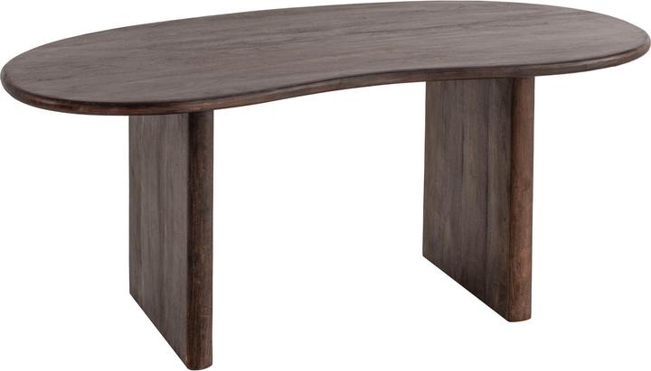 Actual product image FineBuy Dining room table Dining table 180 cm wood dark brown Kitchen table kidney shape (180 x 90 x 75 cm)