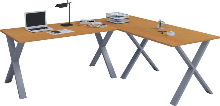 Actual product image VCM Office furniture corner desk Lona depth 50 cm X silver (130 x 130 x 50 cm)