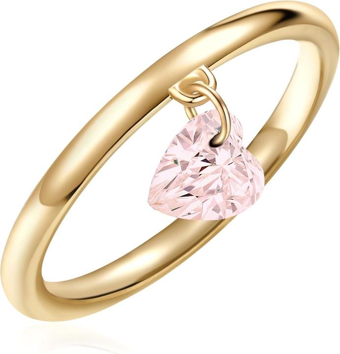 Glanzstücke München Damen Herz Sterling Silber Rosenquarz Gelbgold - 32402