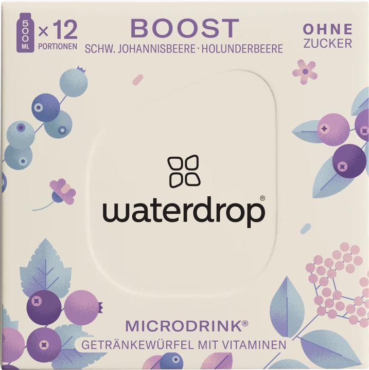 Waterdrop Boost (Schwarze Johannisbeere, Holunderbeere, Açaí, 12 x)