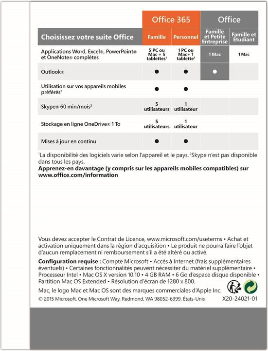 Produktbild Microsoft Office 2016 Home and Business (1 User, unbegrenzt)