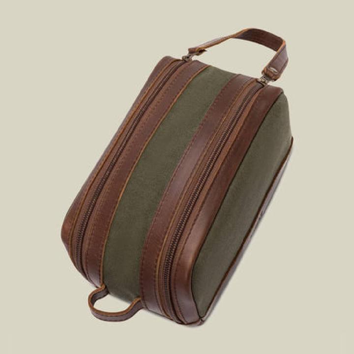 Buckle & Seam Canvas Kulturbeutel Bruno Grün/Blau