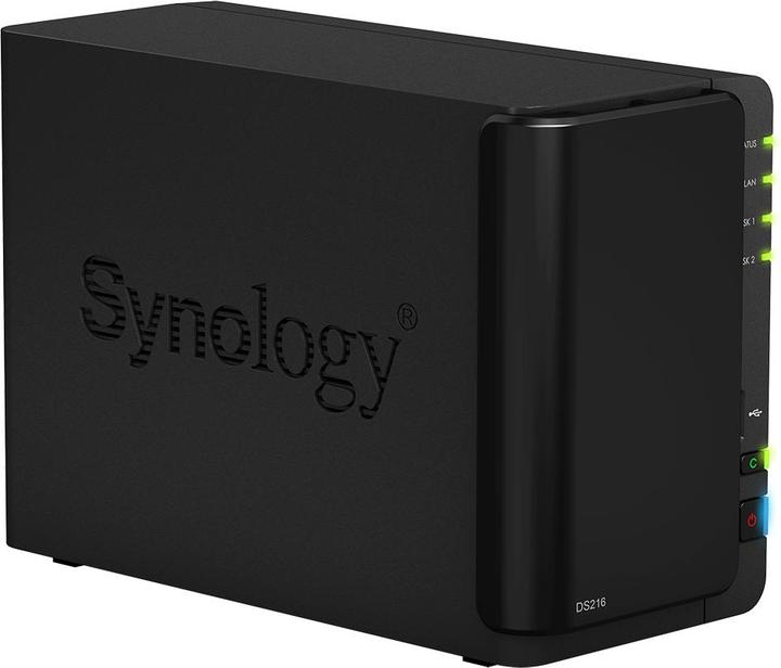 Actual product image Synology DS216 2-Bay NAS enclosure WD RED 8TB black