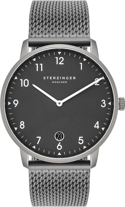Sterzinger Herren Quarzuhr Urban Edelstahl Grau - 30484 (Analoguhr, 38 mm)