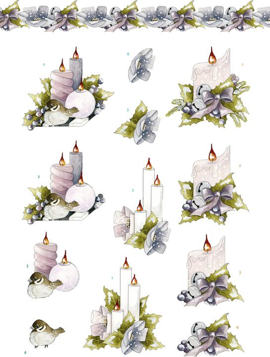 Image du produit Card Deco Essentials Livre de feuilles prédécoupées 3D "Christmas Flowers (16 x)