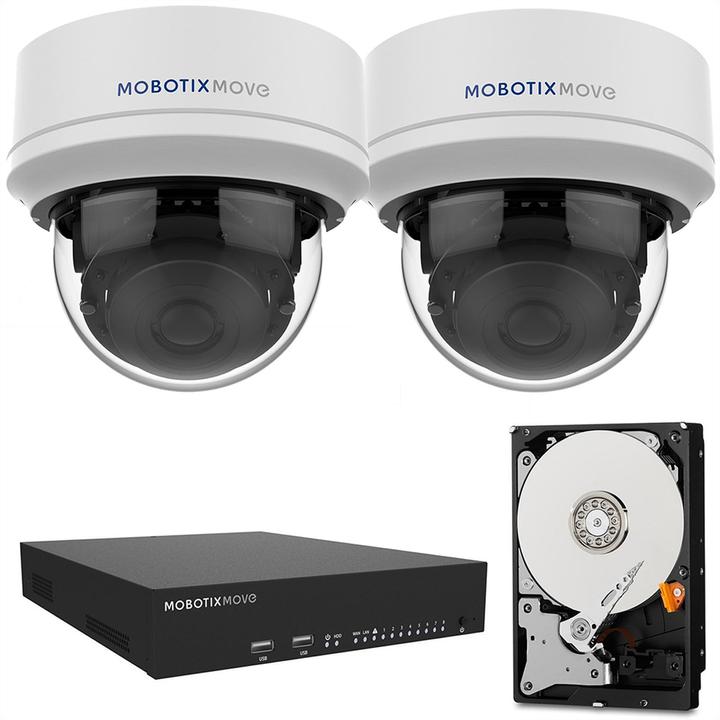 Produktbild Mobotix Komplett-Set MOVE Dome Kamera 4MP + NVR + 2TB Hard Disk (1920 x 1080 Pixels)