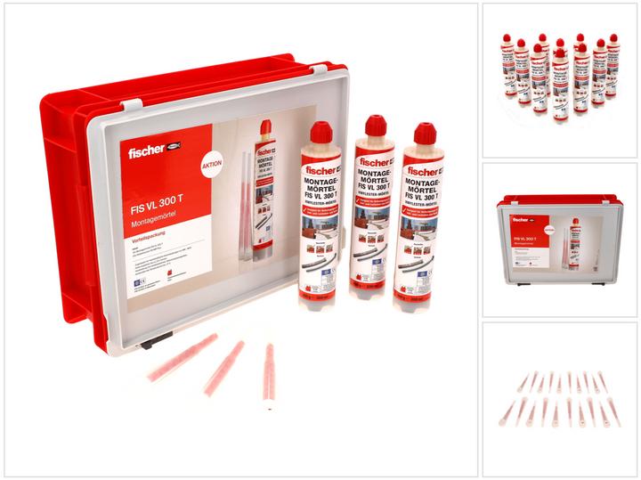 Actual product image Fischer Assembly mortar FIS VL 300 T vinyl ester 2K mortar ( 558724 ) + 10x cartridges + 20x static...