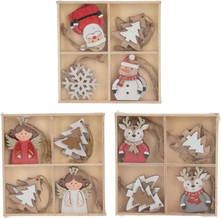 Produktbild Christbaumhänger aus Holz, 8 Stk. (8 -teilig)