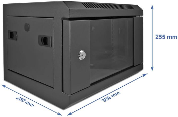 Actual product image Delock Wall cabinet 10 with glass door 10 / 4U / Black (4 RU, 10 inch rack)