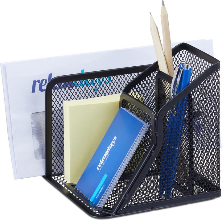 Actual product image Relaxdays Mesh Desk Organizer with Letter Rack