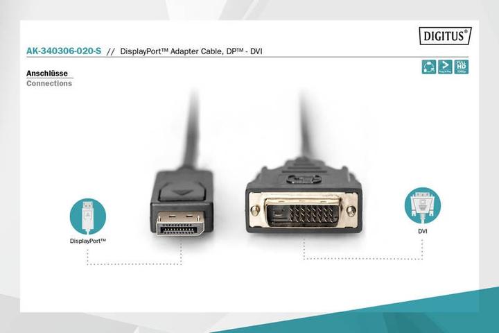 Actual product image Digitus DisplayPort — DVI (2 m, DisplayPort)