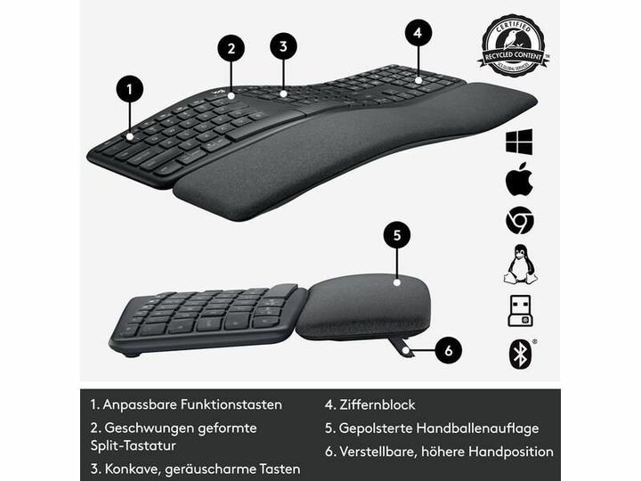 Actual product image Logitech Ergo K860 (CH, Wireless)