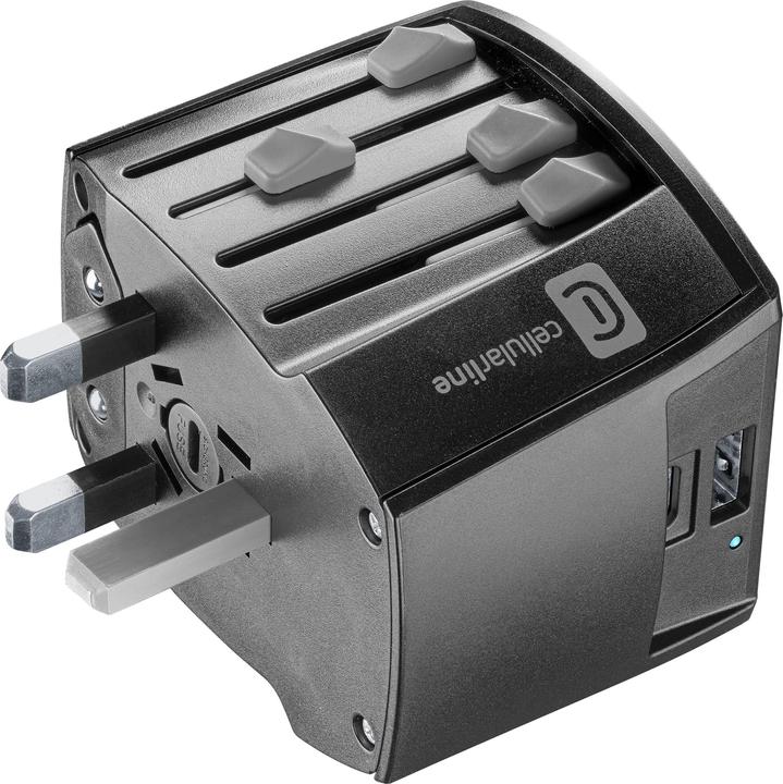 Immagine prodotto Cellularline Caricabatterie da viaggio a doppia porta 20W nero (20 W)