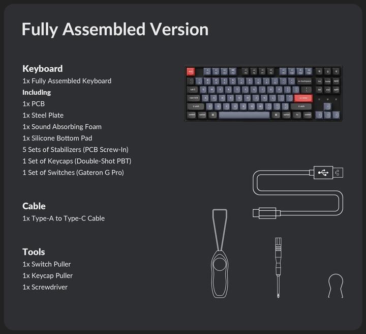 Actual product image Keychron K8 Pro (US, Cable, Wireless)