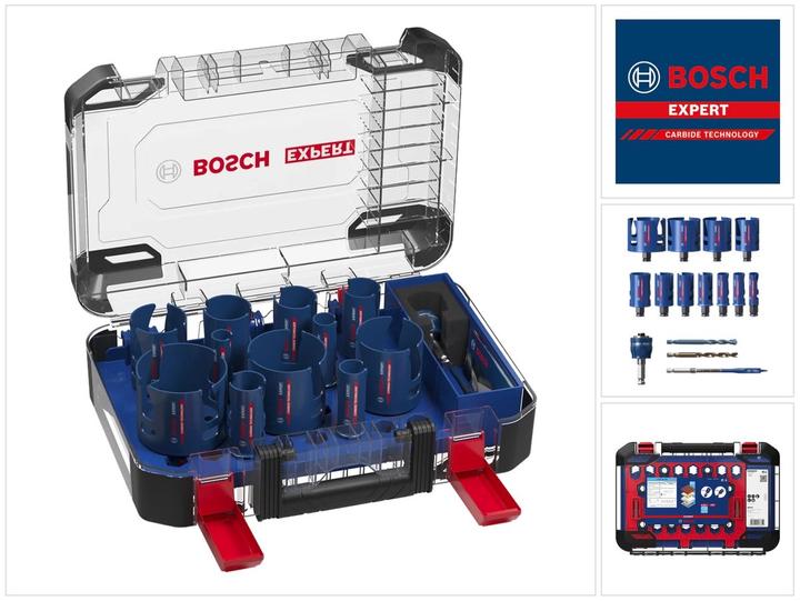 Immagine prodotto Bosch Professional Zubehör EXPERT Set di seghe a tazza per materiali da costruzione 20/22/25/32/35/40/44/51/60/68/76 mm, 15 (20, 22, 25, 32, 35, 40, 44, 51, 60, 68, 76)