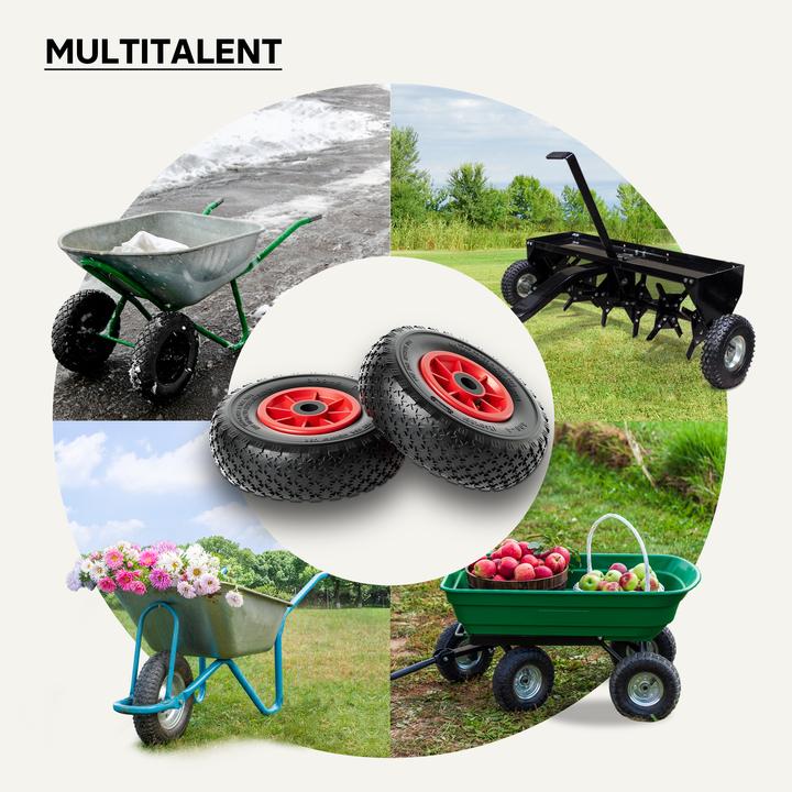 Produktbild Wiltec Rad Reifen 3.00-4 90kg Winkelventil Luftreifen Felge Ersatzrad Sackkarre