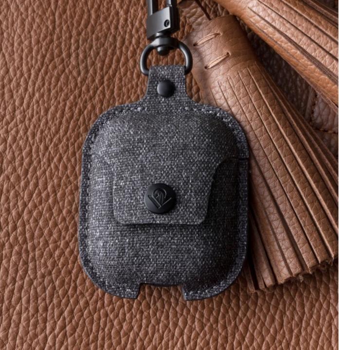 Actual product image TwelveSouth AirSnap Fabric Case for AirPods Smoke (Headphone bag)
