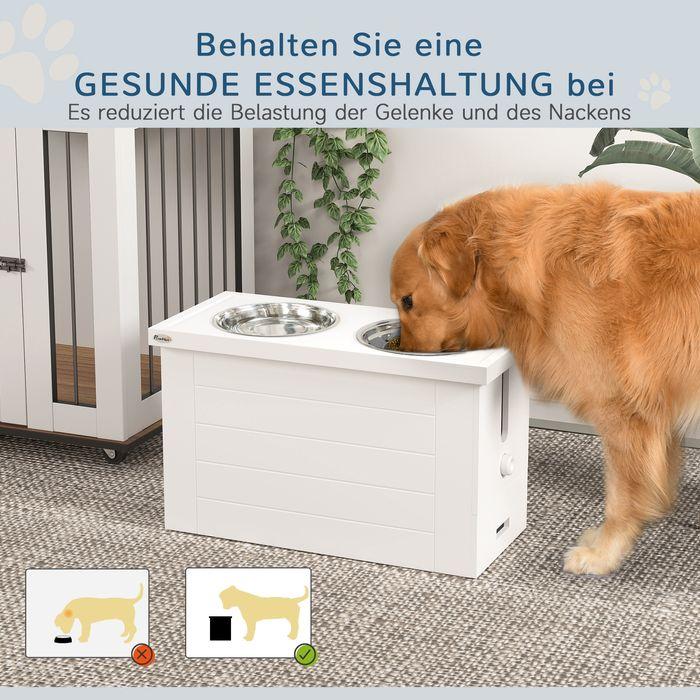Produktbild Swisshandel24 2-in-1 Erhöhter Hundenapf Höhenverstellbar Futternapf mit Ständer Stauraum