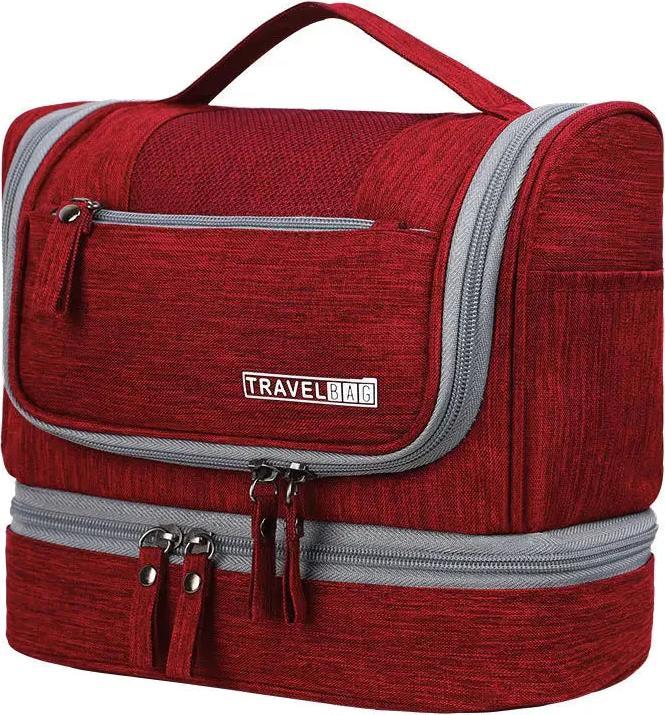 Actual product image Only-Bags.Store Necessaries Hanging Make Up Bag Travel Organiser Cosmetic Bags Wash Toiletry Bag, red