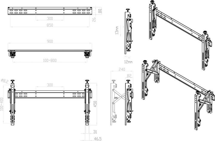 Image du produit Roline Solution de mur vidéo (Mur, 50 kg)