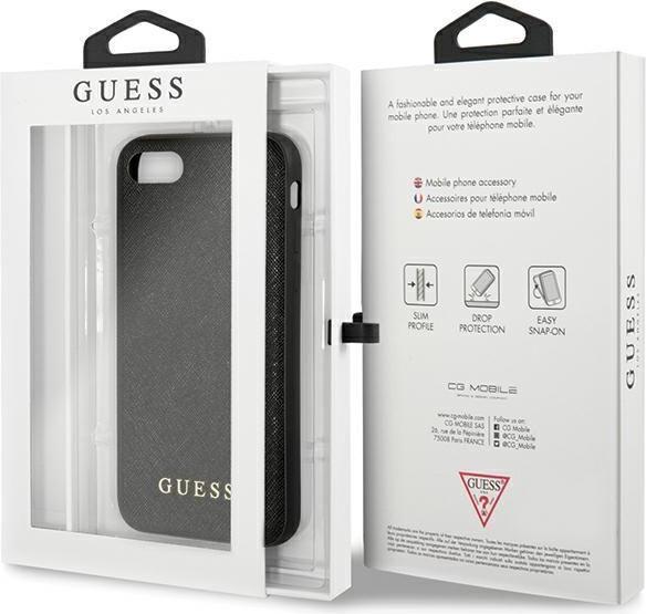 Actual product image Guess GUHCI8PSASBBK iPhone 7/8 / SE 2020 / SE 2022 czarny/black Saffiano Strap (Apple iPhone SE, Apple iPhone 8, Apple iPhone 7)